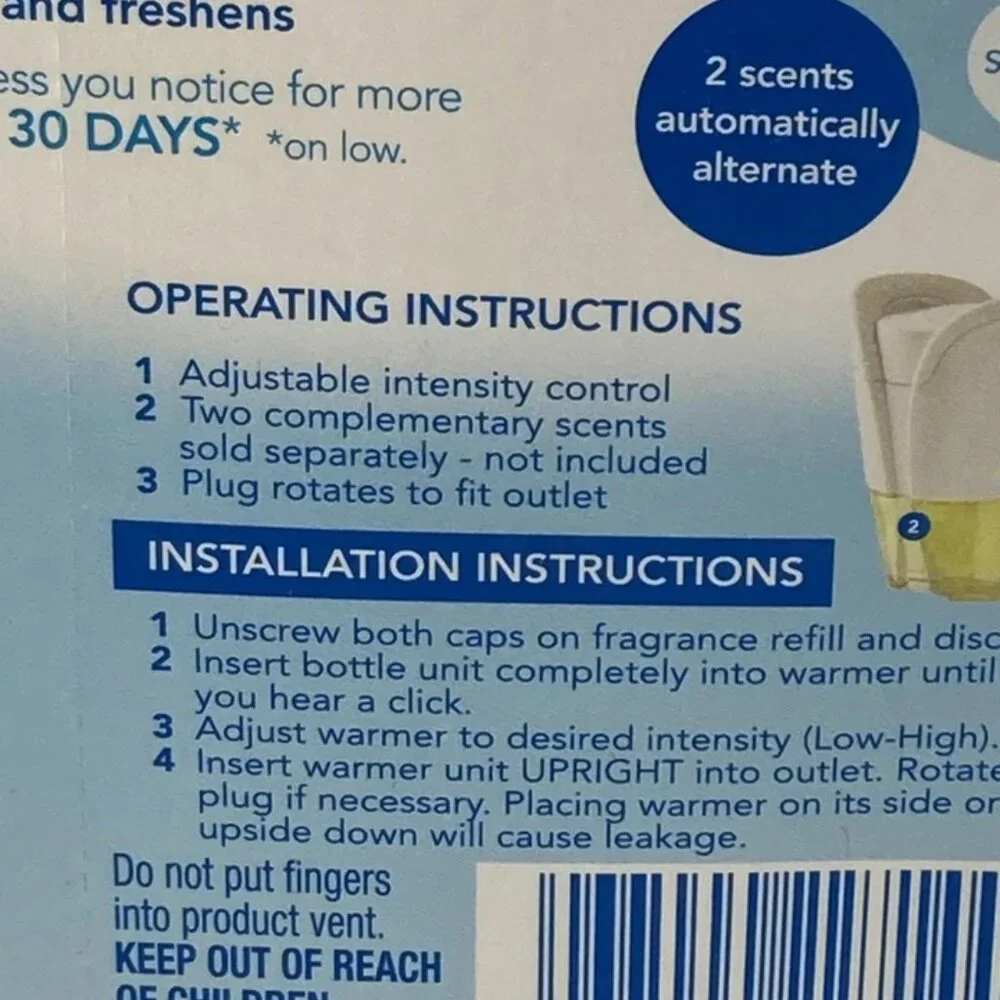 6) Febreze NOTICEables Scented Oil Warmer Plug In 2 in 1 Air Freshener NO REFILL